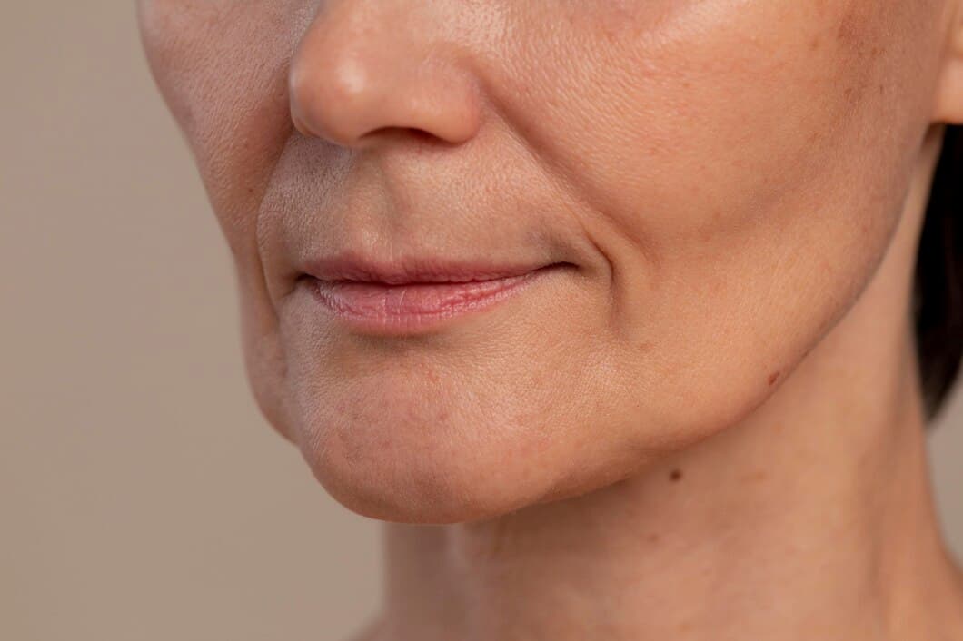 Woman With Slight Wrinkles And Smooth Jawline After Botox For Double Chin — Bespoke in Southport, QLD