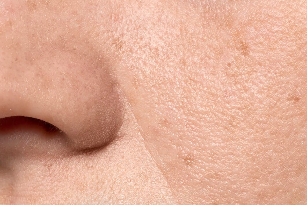 Close-Up Of Woman’s Face Highlighting Freckles And Large Pores — Bespoke in Southport, QLD